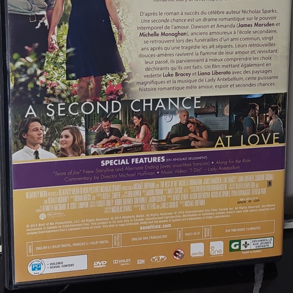 The Best of Me DVD Movie - Starring James Marsden & Michelle Monaghan - Picture 5 of 5